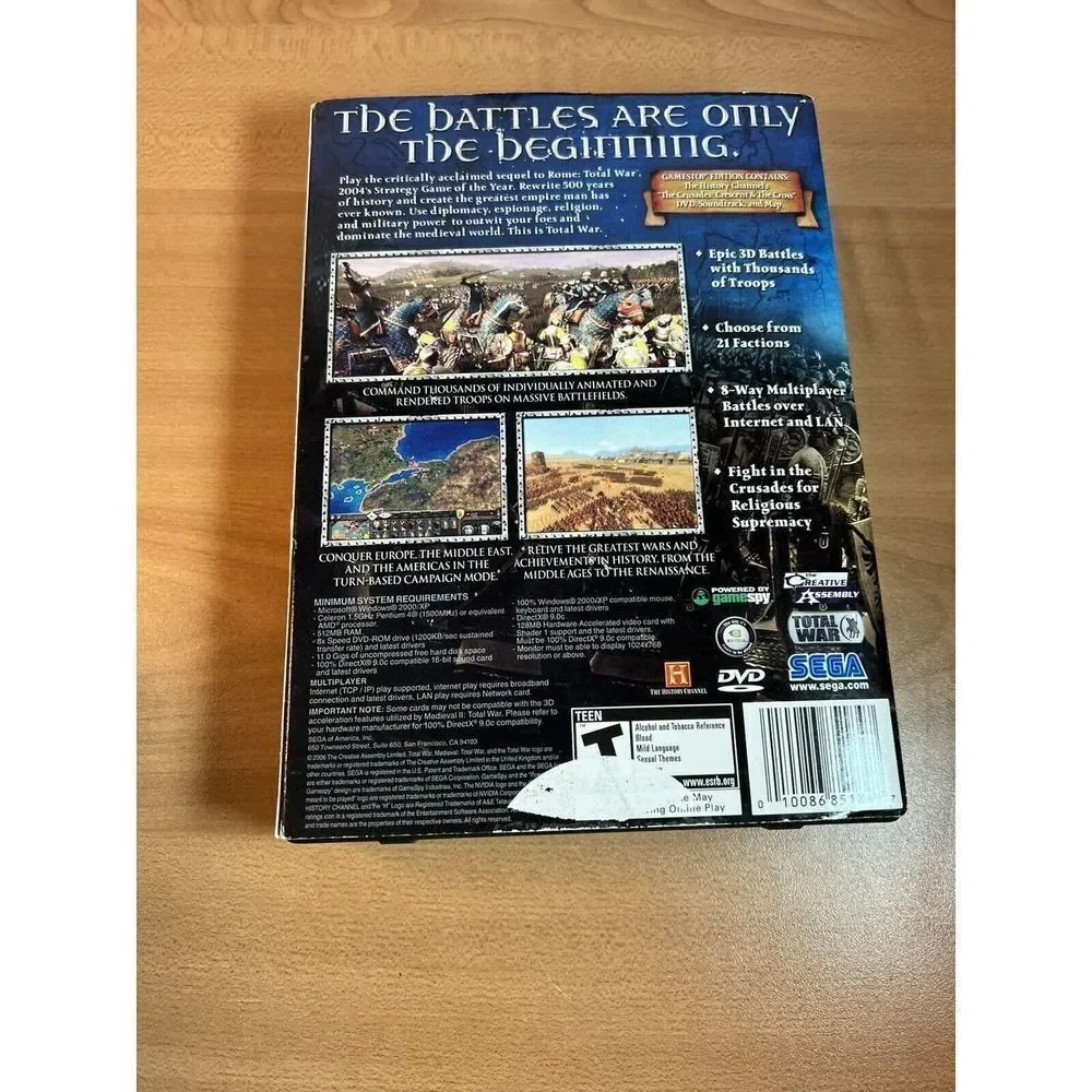 Medieval Ii: Total War Limited Edition (PC, 2006) SEGA 2 Disc Plus Soundtrack